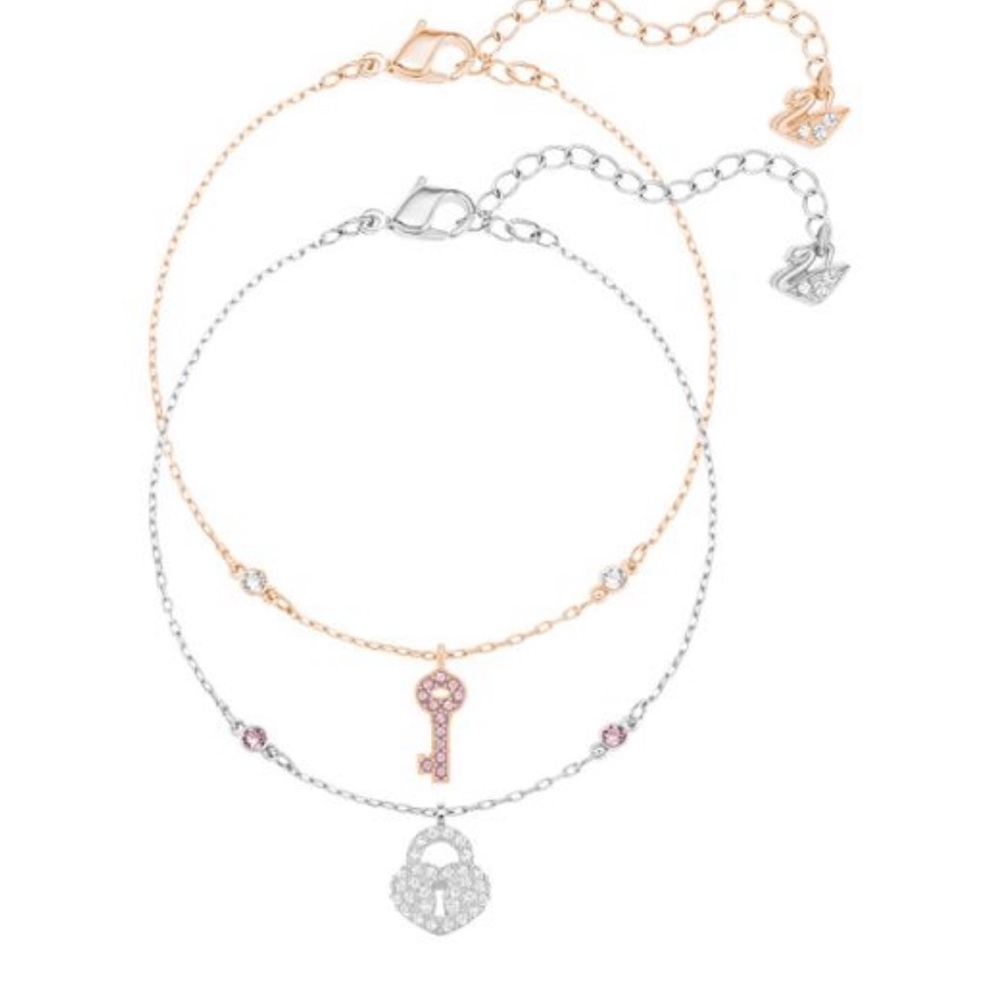 Swarovski lock and key bracelet